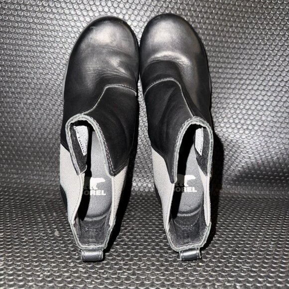 Sorel Joan of Arctic Wedge III Waterproof Black Leather Chelsea Boots Size 6.5 - Picture 6 of 9